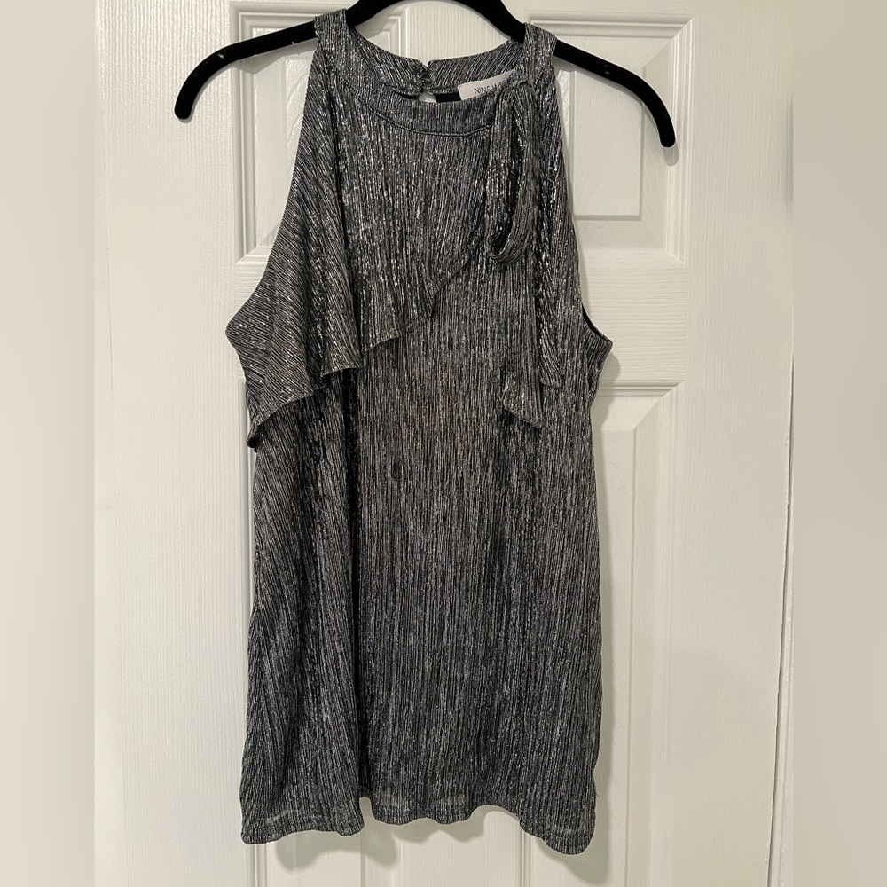 Nine West - NWT metallic ruffle sleeveless top